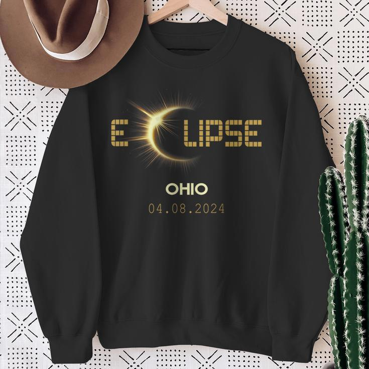 Total Solar Eclipse Ohio Totality America April 8 2024 Ohio Sweatshirt Gifts for Old Women