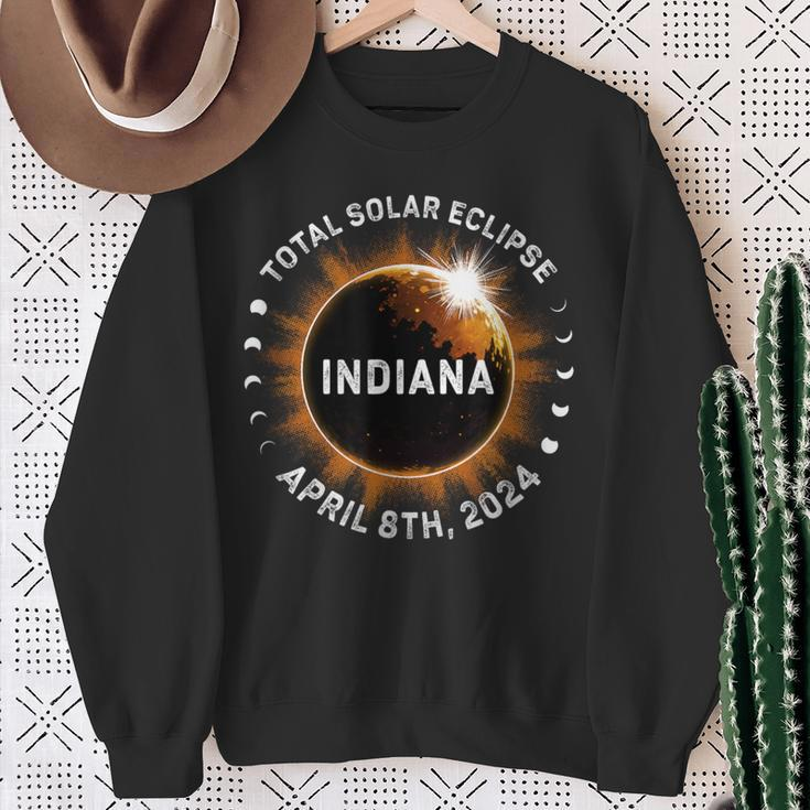 Total Solar Eclipse Path Of Totality April 8Th 2024 Indiana Sweatshirt Gifts for Old Women