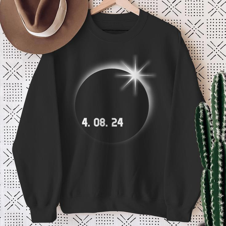 Total Solar Eclipse Spring April 8Th 2024 America Totality Sweatshirt Gifts for Old Women