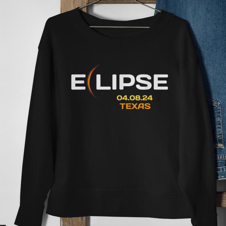 Total Solar Eclipse In Texas April 8 2024 Totality Sweatshirt Gifts for Old Women