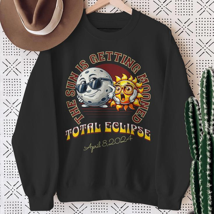 Total Solareclipse Chase 2024 Sun Is Getting Mooned Sweatshirt Gifts for Old Women