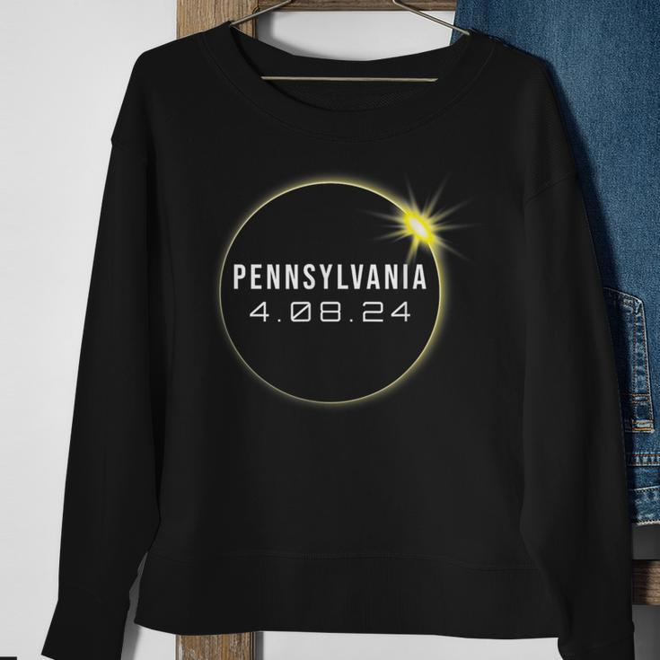 Totality 2024 Pennsylvania Total Solar Eclipse Chaser Sweatshirt Gifts for Old Women