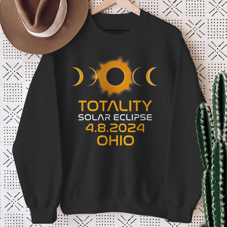 Totality Eclipse Path Of Totality Ohio America 2024 Eclipse Sweatshirt Gifts for Old Women