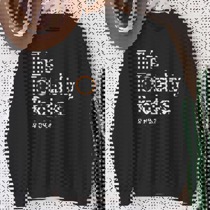 This Totality Rocks 2024 Total Solar Eclipse Totality Sweatshirt Gifts for Old Women