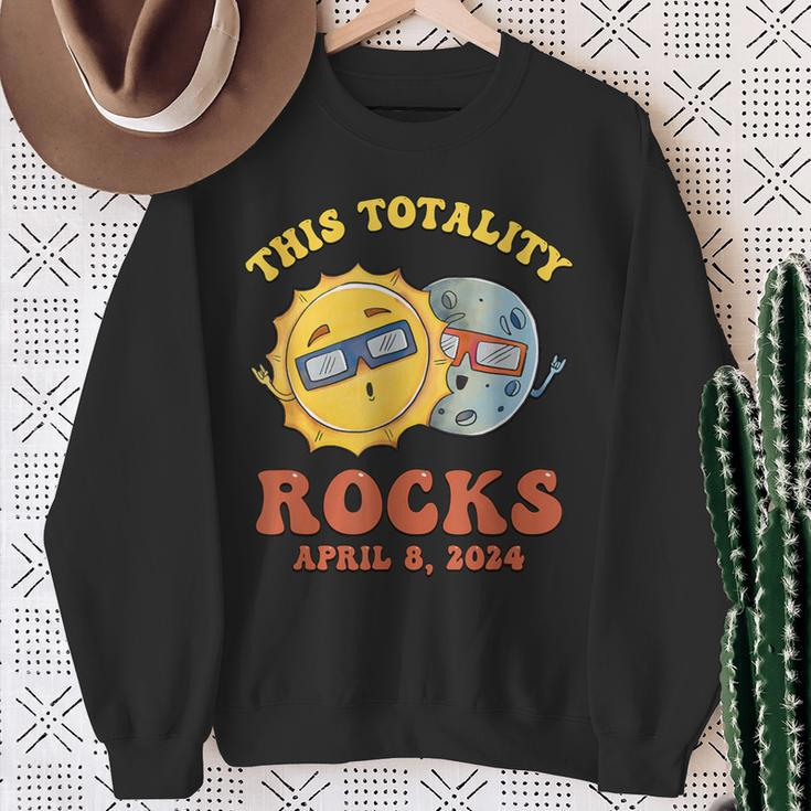 This Totality Rocks Solar Eclipse Pun April 8 2024 Sweatshirt Gifts for Old Women