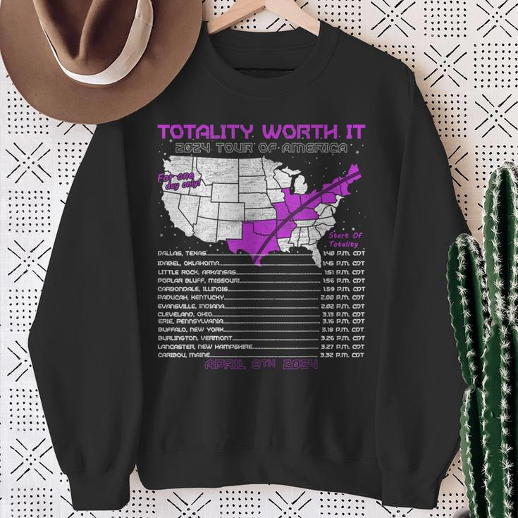 Totality Worth It Solar Eclipse Tour Of America 04082024 Sweatshirt Gifts for Old Women