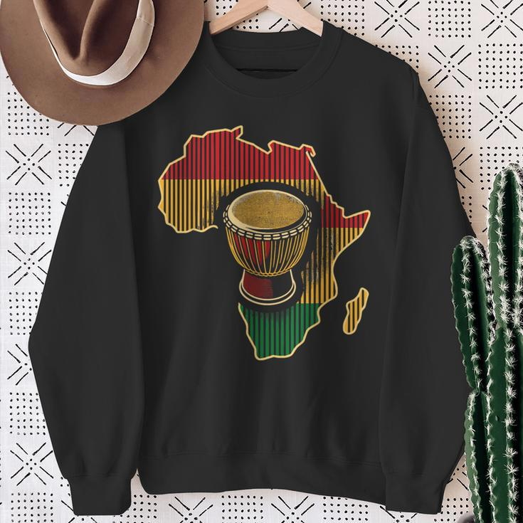 Traditional African Drumming Black History African Drum Sweatshirt Gifts for Old Women