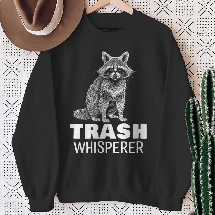 Trash Whisperer Cute Raccoon Face Raccoon Lovers Sweatshirt Gifts for Old Women