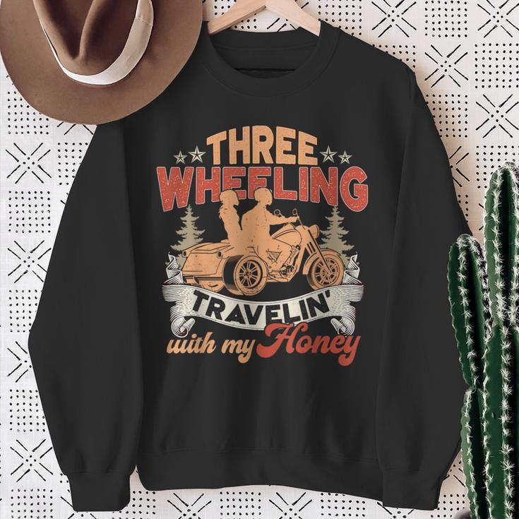 Trike Motorcycle Travelin' With My Honey Sweatshirt Gifts for Old Women