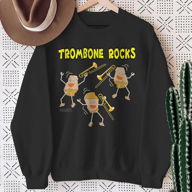 Trombone Rocks Musical Instrument Sweatshirt Gifts for Old Women