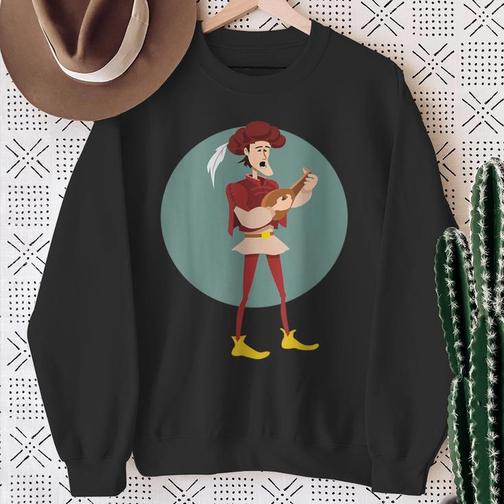 Troubadour Middle Age Musician Poet Medieval Music Poetry Sweatshirt Gifts for Old Women
