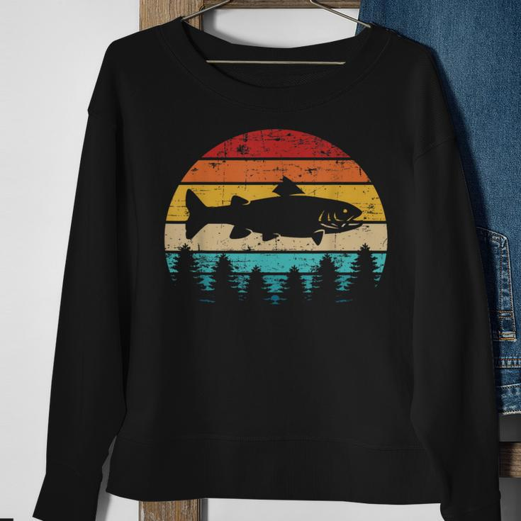 Trout Vintage Retro Sweatshirt Gifts for Old Women