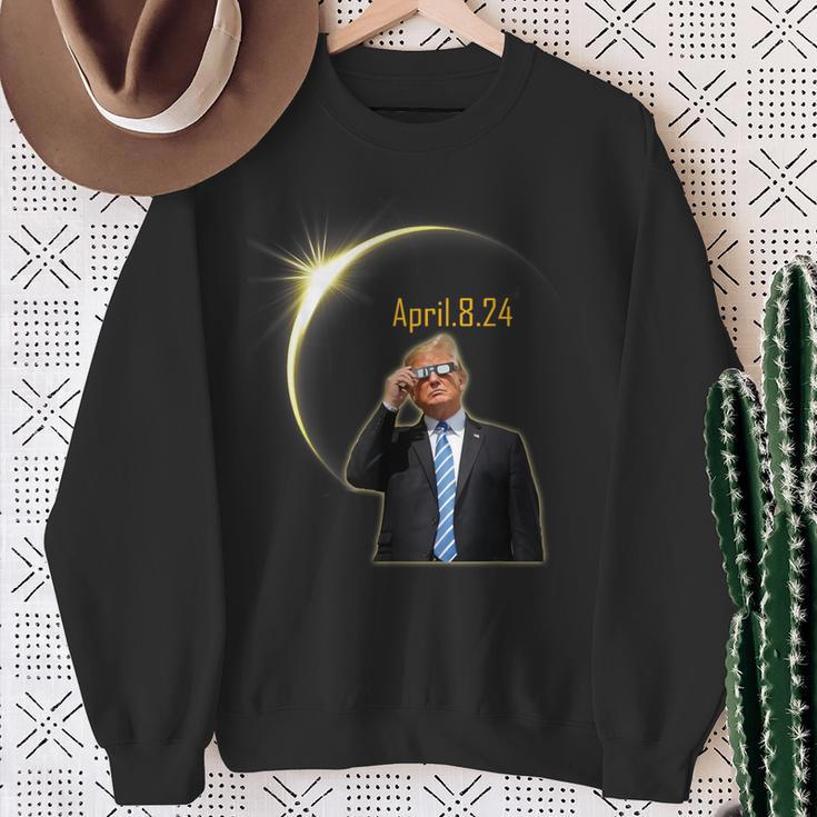 Trump Solar Eclipse 2024 Total Solar Eclipse 40824 Sweatshirt Gifts for Old Women