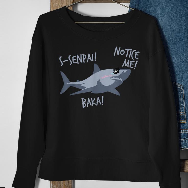 Tsundere Shark Anime Otaku Baka Senpai Manga Japanese Sweatshirt Gifts for Old Women