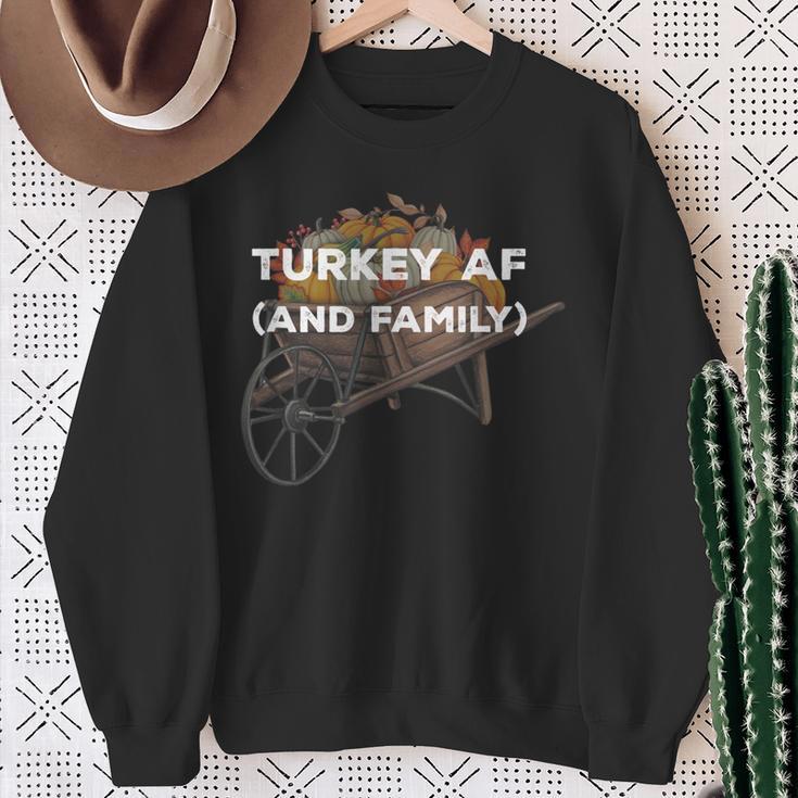 Türkei Af Thanksgiving Familie Truthahn Tagerwandte Papa Witze Sweatshirt Geschenke für alte Frauen