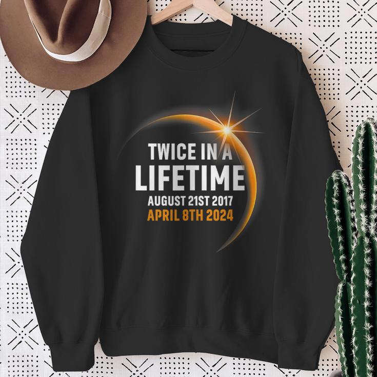 Twice In Lifetime Solar Eclipse 2024 2017 North America Sweatshirt Gifts for Old Women