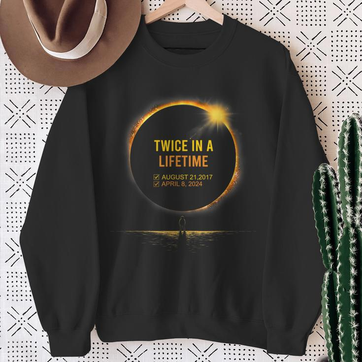 Twice In A Lifetime Total Solar Eclipse Spring April 8 2024 Sweatshirt Gifts for Old Women