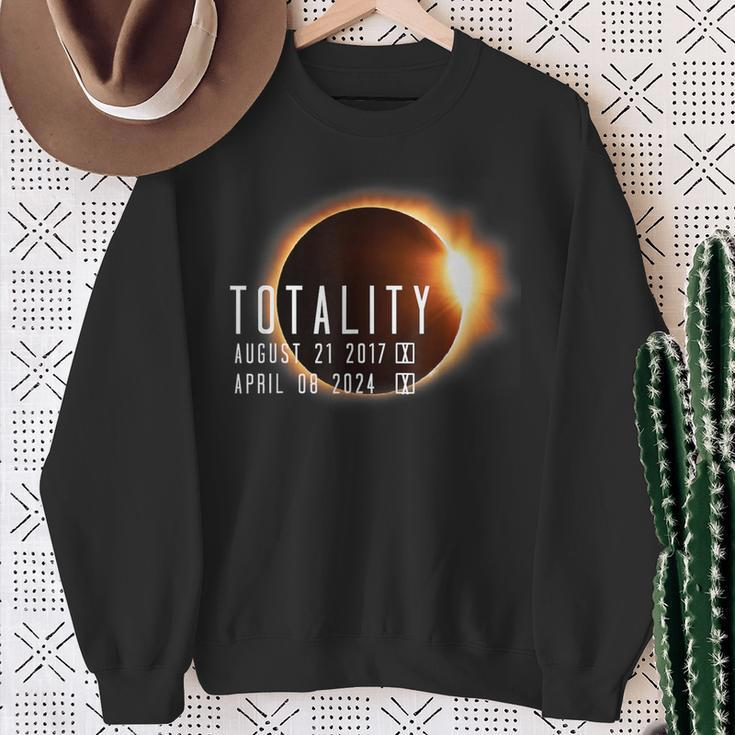 Twice In A Lifetime Totality Solar Eclipse 2017 & 2024 Sweatshirt Gifts for Old Women