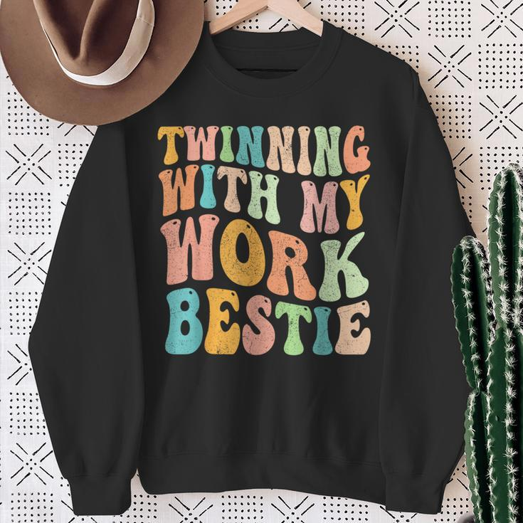 Twinning With My Work Bestie Spirit Week Best Friend Twin Sweatshirt Gifts for Old Women