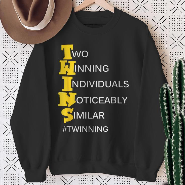 Twins Two Winning Individuals Noticeably Similar Twinning Sweatshirt Gifts for Old Women