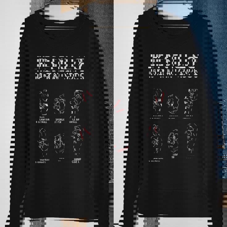Types Of Baseball Pitches Life Choices Pitcher Player Sweatshirt Gifts for Old Women