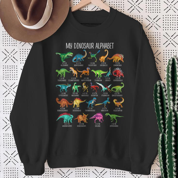 Types Of Dinosaur Alphabet A-Z Abc Dino Identification Sweatshirt Geschenke für alte Frauen