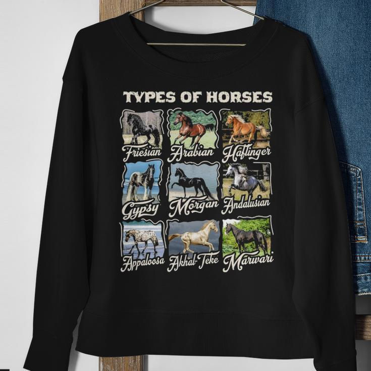 Types Of Horses Lover Cute Riding Girl Boyn Horse Sweatshirt Gifts for Old Women