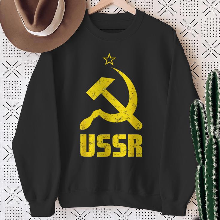 Udssr Used Look Hammer & Sickle Soviet Union Red Sweatshirt Geschenke für alte Frauen