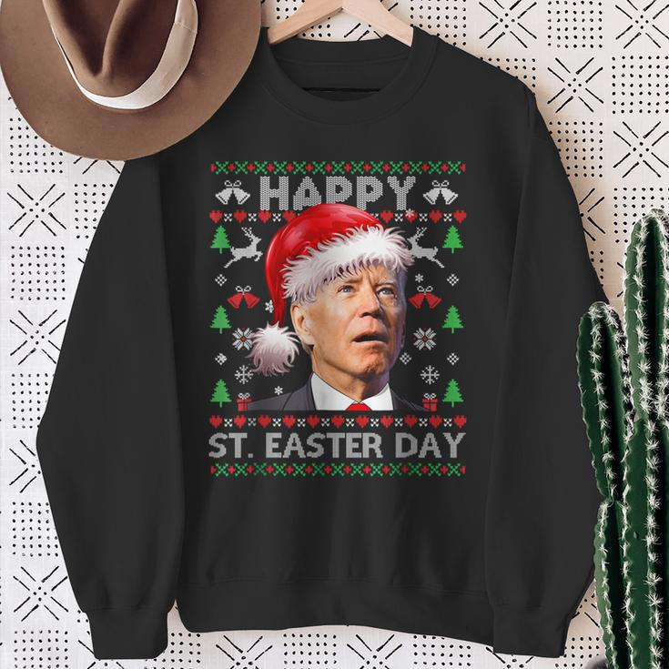 Ugly Christmas Sweater Joe Biden Happy Easter Day Xmas Sweatshirt Gifts for Old Women