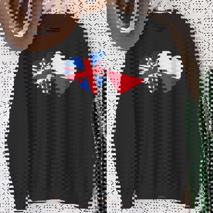 Uk Poland FlagHeart British Polish Love Cute Sweatshirt Gifts for Old Women