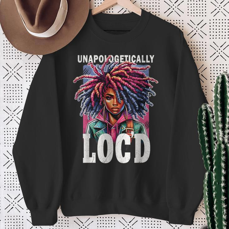 Unapologetically Loc'd Black History Melanin Black Queen Sweatshirt Gifts for Old Women