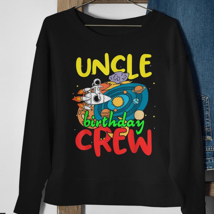 Uncle Birthday Crew Outer Space Planets Universe Party Sweatshirt Gifts for Old Women