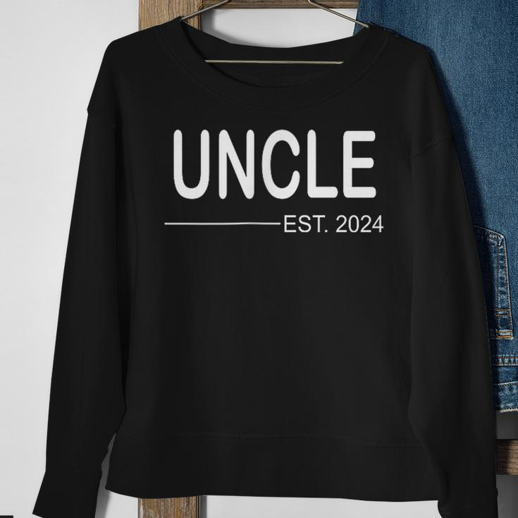 Uncle Est 2024 First Fathers Day 2024 Promoted To Uncle Men Sweatshirt Gifts for Old Women