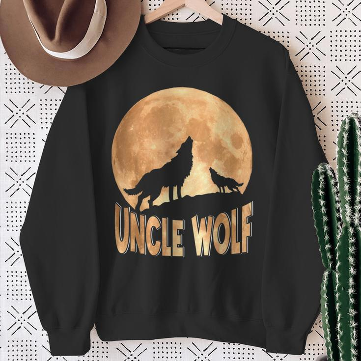 Uncle Wolf Happy Father's Day Matching Wolf Lover Sweatshirt Gifts for Old Women