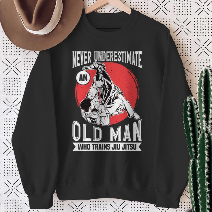 Never Underestimate An Old Guy Who Trains Jiu Jitsu Sweatshirt Gifts for Old Women
