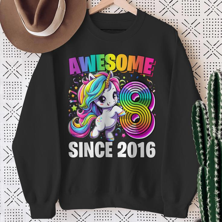 Unicorn 8Th Birthday 8 Year Old Unicorn Party Girls Outfit Sweatshirt Gifts for Old Women