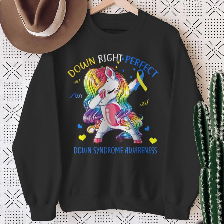 Unicorn Down Right Perfect Down Syndrome Awareness Sweatshirt Gifts for Old Women