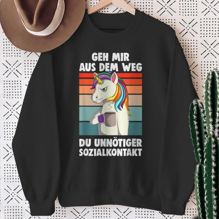 Unicorn Geh Mir Aus Dem Weg Du Unnötiger Sozialkontakt German S Sweatshirt Geschenke für alte Frauen