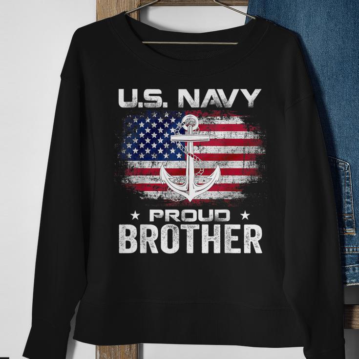 Us Navy Proud Brother With American Flag Veteran Day Sweatshirt Gifts for Old Women