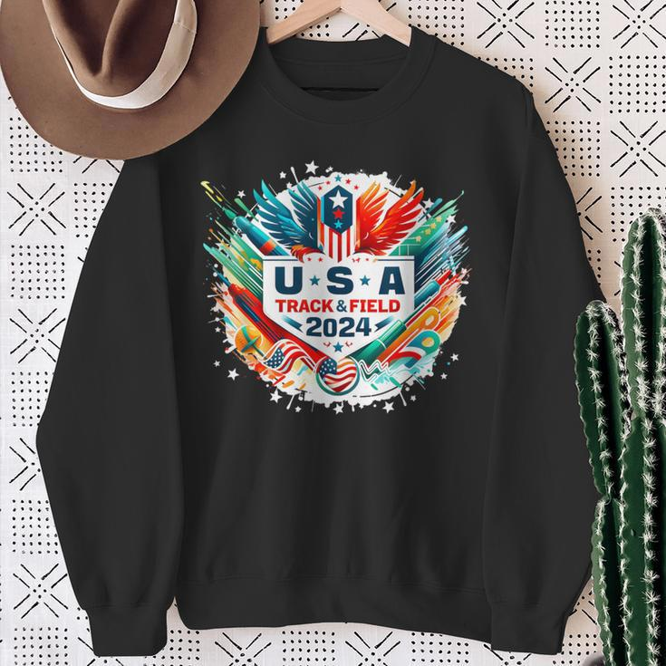 Usa 2024 Go United States Running American Sport 2024 Usa Sweatshirt Gifts for Old Women