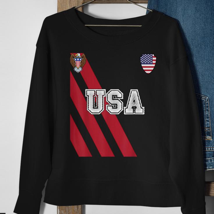 Usa America Soccer Jersey Red Blue Football Ball Travel Sweatshirt Gifts for Old Women