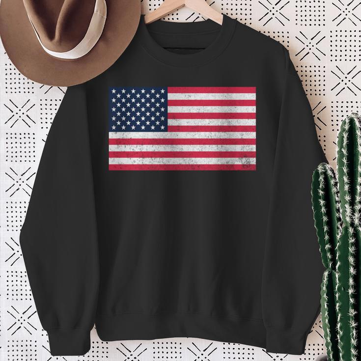 Usa Flag 4Th Of July American Red White Blue Star Vintage Sweatshirt Gifts for Old Women