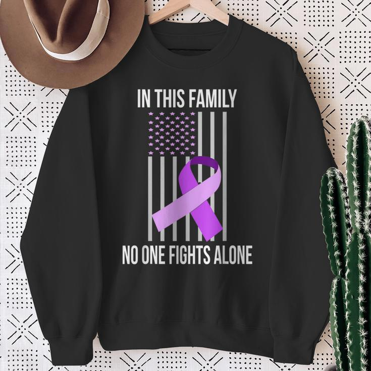 Usa Flag Alzheimer Ribbon Alzheimer Disease Awareness Sweatshirt Gifts for Old Women