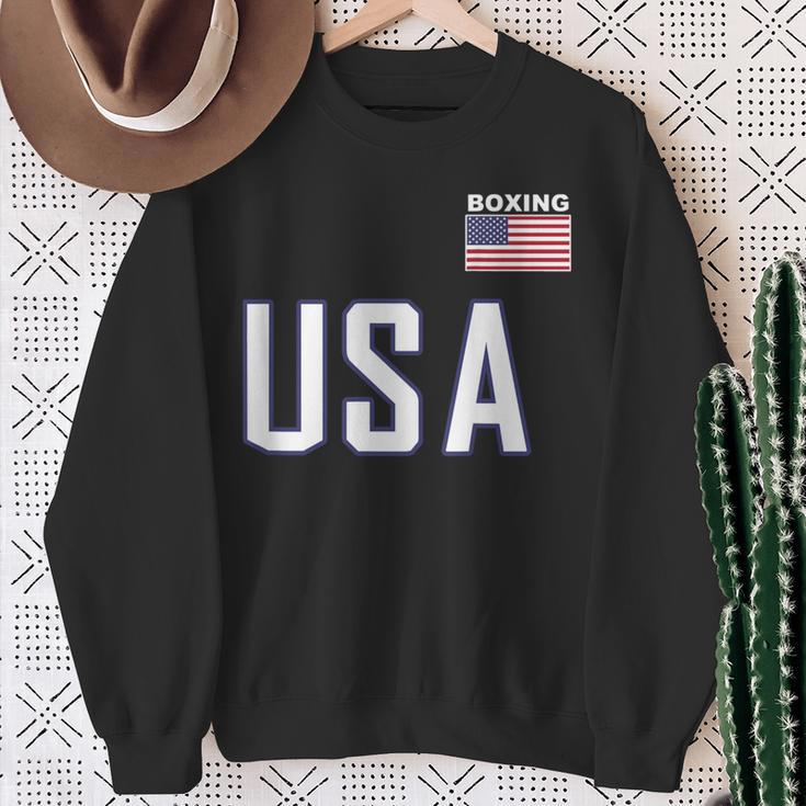 Usa Flag Boxing Cool Boxer Training Equipment Women Sweatshirt Gifts for Old Women