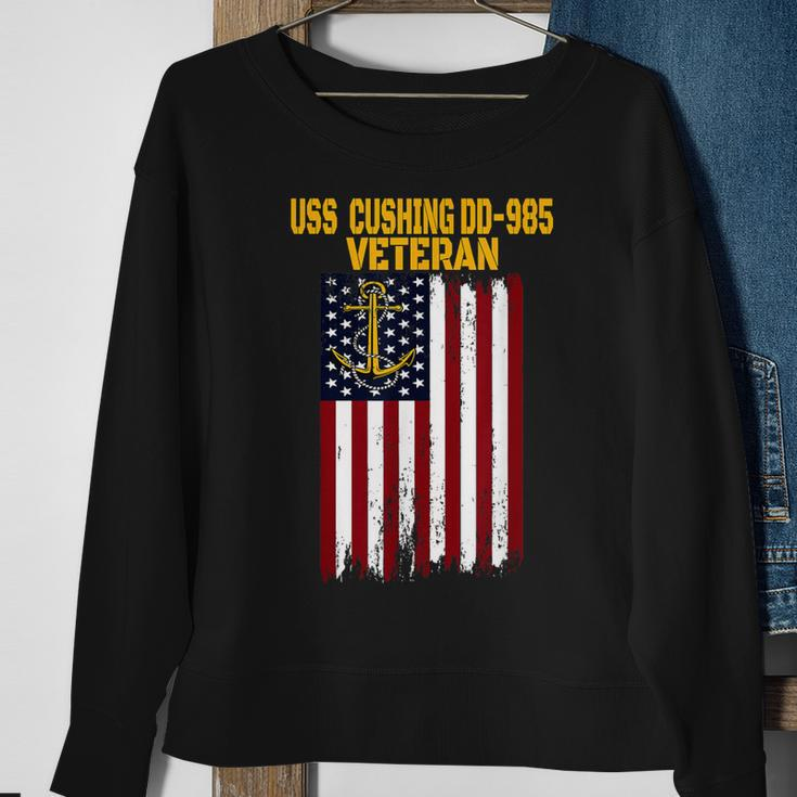 Uss Cushing Dd-985 Warship Veteran Day Fathers Day Dad Son Sweatshirt Gifts for Old Women