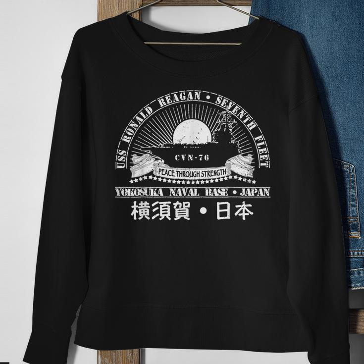 Uss Ronald Regan Cvn76 Yokosuka Naval Base Seventh Fleet Sweatshirt Gifts for Old Women