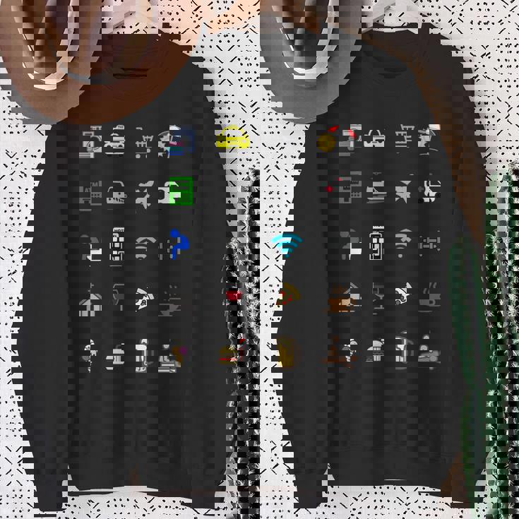 Vacaciones Turista Traductor Icono Deiaje Barrera Lingüíst Camisa de entrenamiento Regalos para ancianas