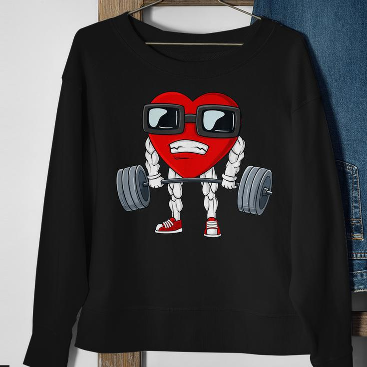 Valentines Day Heart Weightlifting Deadlift Fitness Sweatshirt Gifts for Old Women