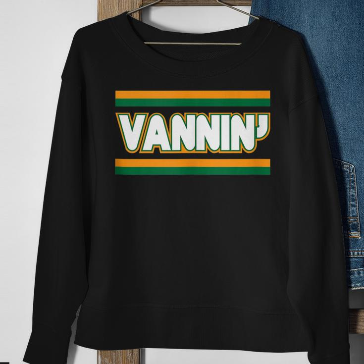 Vannin Stripes Vanning Green Orange Van Sweatshirt Gifts for Old Women