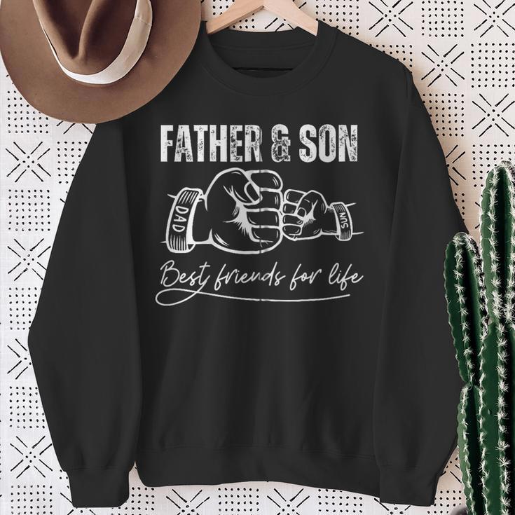 Vater Sohn Freunde Faust Bump Papaatertag Familie Kapuzenjacke Sweatshirt Geschenke für alte Frauen